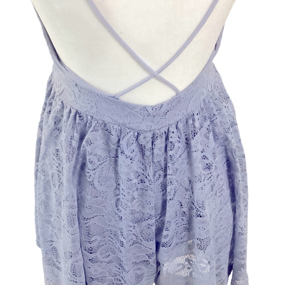 Sam Edelman Eventide Lace Dusty Blue Romper - Picture 6 of 10
